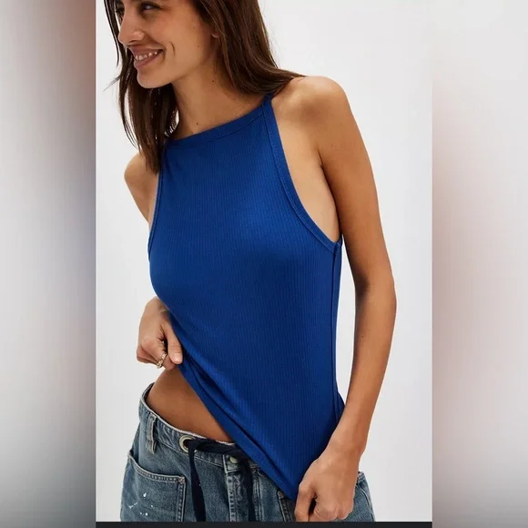 NWT Free People We The Free Mia Tank size XS in Blue - Picture 2 of 5
